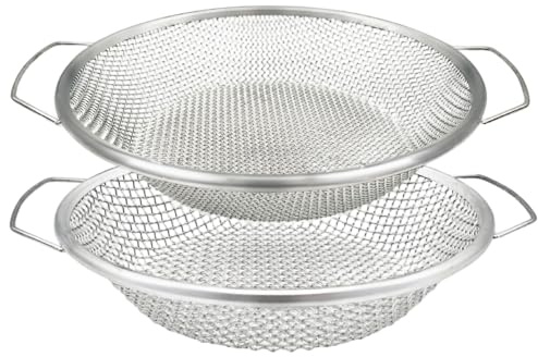 Temeemeg Tamiz de Tierra para jardinería, tamiz de Compost de 12 Pulgadas con Mango, de 0, 3 cm y 6mm para Grava, aserrín, vermicompost, 2 uds.