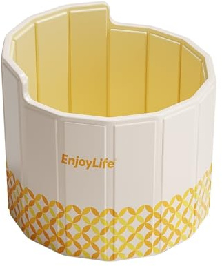 Vasca da bagno pieghevole salvaspazio for adulti, schienale comfort a forma di C e spesso cuscino antiscivolo, ritenzione del calore a 5 strati