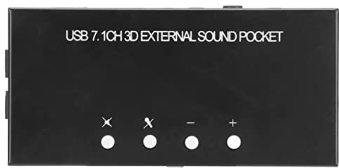 Bewinner Externt 7.1-kanaligt USB-ljudkort för PC, Surroundljudadapter med Dubbel Mikrofoningång, Volymkontroll, Optisk S/PDIF & 48KHz Uppspelning