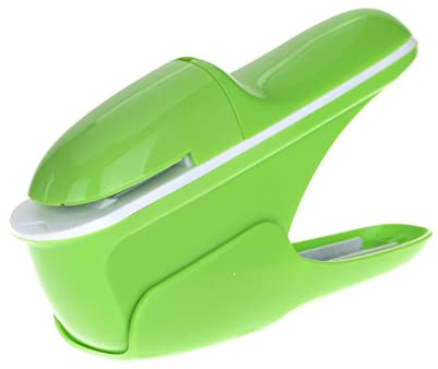 Stapleless Stapler, Manual Staplers, Portable Staple-Free Stapler for Booklet Brochures, Newspapers, Leaflets-Green