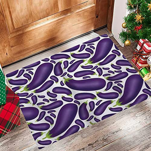 Badezimmerteppich 60x100 cm,Badematte rutschfest,Weicher Badvorleger,Schöne Auberginen Köstliche Auberginen in abstrakter Darstellun,Mikrofaser Absorbent Badteppich für Badewanne,Dusche und Badezimmer