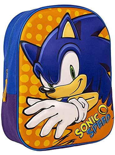 CERDÁ LIFE'S LITTLE MOMENTS Mochila Escolar de Sonic, Niños, Multicolor, Estándar