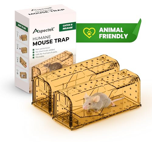 ASPECTEK Humains et Réutilisables – Capture Vivante Non Létale pour Souris et Rats, Utilisation Intérieur et Extérieur, Durable et Facile à Utiliser (2)