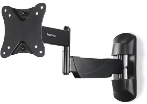 Hama | Soporte de Pared para TV de 10 a 26 (Soporte fullmotion, con 2 Brazos, inclinable +10/-15° y Giratorio 6°, Carga máxima de 25kg, VESA de 75 x 75 hasta 100 x 100, Pantallas de hasta 66cm)