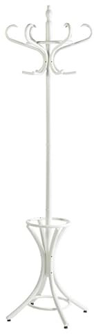 Berlinlodge Freistehender Garderoben- & Regenschirmständer aus Holz | Höhe 185cm | Drehbare Krone & 12 Haken | Weiß
