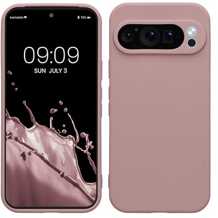 kwmobile Case Compatible with Google Pixel 9 Pro Case - Protective Slim TPU Phone Cover - Soft Matte Finish - Nude Lilac