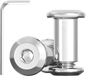 20 viti di collegamento M8 x 12 mm, viti a manicotto, in acciaio inox A2 V2A, viti per mobili, connettori per armadi con chiave esagonale per armadi, armadi, mattoni in legno