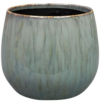 Keramik Blumentopf 12,5 cm Blau Pflanzentopf für Innen, Moderner Übertopf, Blumen Übertopf, Pflanzkübel, Keramik Pflanzgefäß