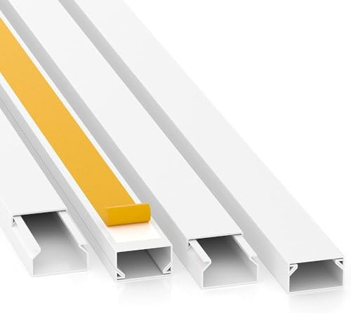 Canalina passacavi fili elettrici muro adesiva 20x10 mm 2 metri kit da 10 pezzi 20 metri