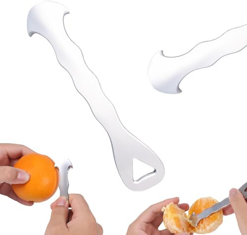 Gosknor Sbucciatore di Arance, Utensile Sbucciare Gli Agrumi in Acciaio Inossidabile Argentato con Foro per Appenderlo Pratico Utensile Frutta per Arance Limoni Mandarini Pompelmi