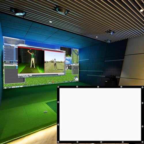 Pantallas de impacto de simulador de golf instaladas en el marco de la red de golpeo de golf, simulador de pelota Sim, pantalla de proyección de impacto, para entrenamiento de golf en interiores y
