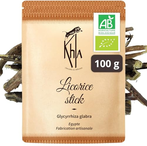 Khla - Organic Licorice Sticks 100 g - For Infusing or Chewing - Herbal Tea & Infusion - Cooking & Baking - Naturally Sweet & Woody - Fresh Breath - Liquorice Roots - Origin Egypt
