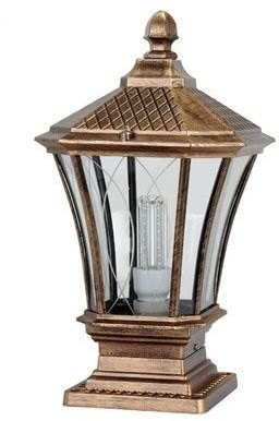 LumosPro Vintage Outdoor Waterproof Column Lamp - Retro Aluminum Pillar Light for Garden, Courtyard & Pathway E27 Socket Compatible with LED Bulbs(Metallic)