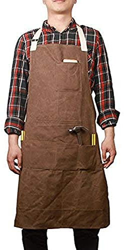 HANSHI Tablier de Soudeur Tablier de Charpentier, Tablier de Travail Tablier de Cuisine Barbecue tablier d'atelier en toile cirée robuste, tablier d'atelier pour soudage pour ingénieurs