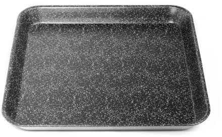 NAMAI - Teglia Forno Quadrata, 35CM x 35CM, Alluminio Antiaderente, Adatta In Lavastoviglie, Effetto Pietra, Teglie Per Pizza, Made In Italy (35cm x 35cm)
