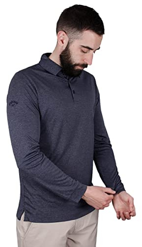 Callaway Golf Hombre Manga Larga Swing Tech Polo Shirt - Armada Chambray - S