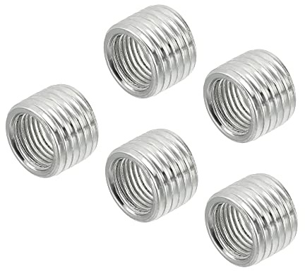 sourcing map Inserti per dadi riduttori filettati M14 x 1,5 mm maschio a M10 x 1 mm filettatura fine femmina adattatori per tubo lungo 10 mm raccordo riduttore, confezione da 5