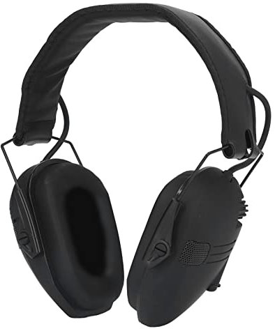VBESTLIFE Orejeras Electrónicas, Protector Auditivo de Reducción de Ruido Orejeras de Amplificación de Sonido, Rango Ajustable Tiro Caza Protección Auditiva Orejeras Electrónicas para Tiro(Negro)