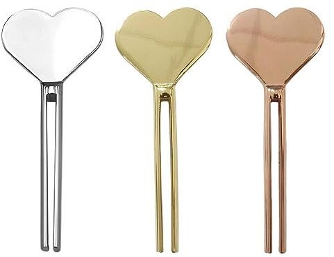 DTREEL Presse-dentifrice en métal en forme de cœur, tube presseur pour tube presseur de tube, rouleau de distributeur de clés, distributeur de dentifrice, huile cosmétique, crème, peinture