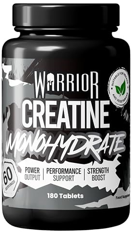 Warrior Creatine Monohydrate Tablets 180 High Strength Creatine Supplement