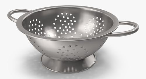 STL 24cm Stainless Steel Colander with Sturdy Base, 2 Handles, Dishwasher Safe Design Effortless Straining for Your Culinary Creations,Wide Handle