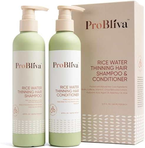 Reiswasser Haarwachstums-Shampoo und Conditioner: Haarwachstums-Shampoo – Reiswasser-Shampoo mit Biotion und Koffein bei Haarausfall – Reiswasser Shampoo und Conditioner für Frauen und Männer (240 ml