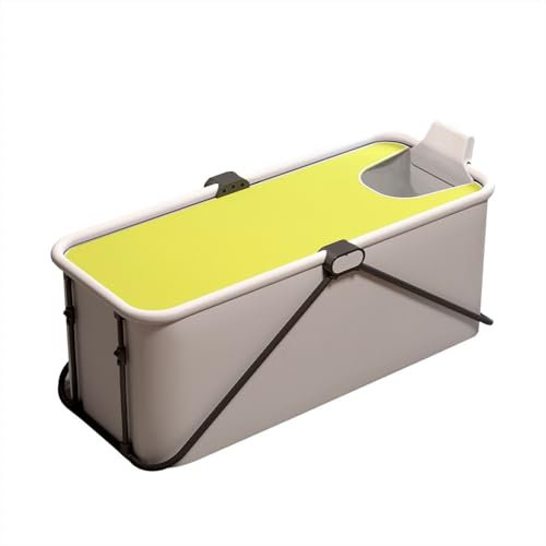 RASPIO Baignoire Portable pour Adultes, Grand tonneau de trempage autoportant épais, Rangement Facile et Gain de Place, Grand tonneau de trempage autoportant épais(Yellow,150 * 53 * 50cm)
