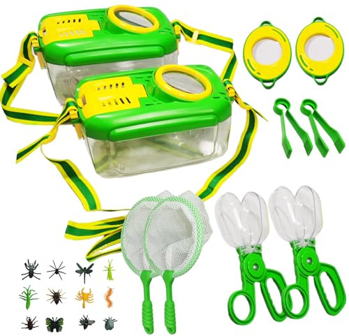 CVARRISE 2 Pack Bug Hunting Kits for Children, Bug Catcher with Insects Set, Outdoor Explorer Kit for Children, Educational Gifts for Kids Nature Insect Lovers Toys, Outdoor Toys for 3+ Year Old