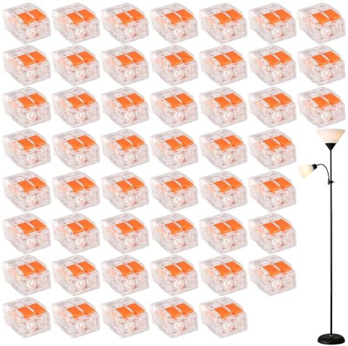 50 Stück Kabelverbinder, Klemmen 2 Polig Kabelklemmen, Hochwertig Durchgangsverbinder, Klemmen Set Wird Zur Befestigung Von Kabeln Verwendet Breite Palette Von Anwendungsszenarien (Orange)