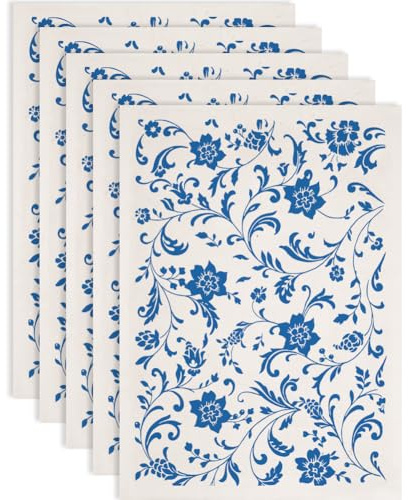 SUPERDANT 5 pz. Fiori e Viticci Carta Da Trasferimento per Ceramica e Argilla Adesivi per Trasferimento In Ceramica Decalcomanie per Piastre in Vaso 52x37cm