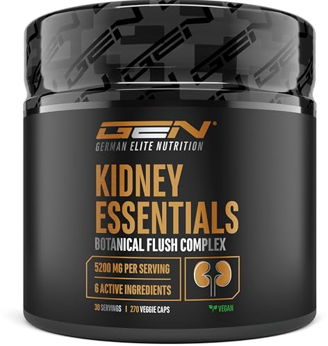 Kidney Essentials - 270 capsules - Complexe Botanical Flush Hautement Dosé avec Extraits d’Astragale, d’Ortie, de Cerise Griotte, d’Écorce de Pin, de Céleri et de Verge d’Or - Vegan