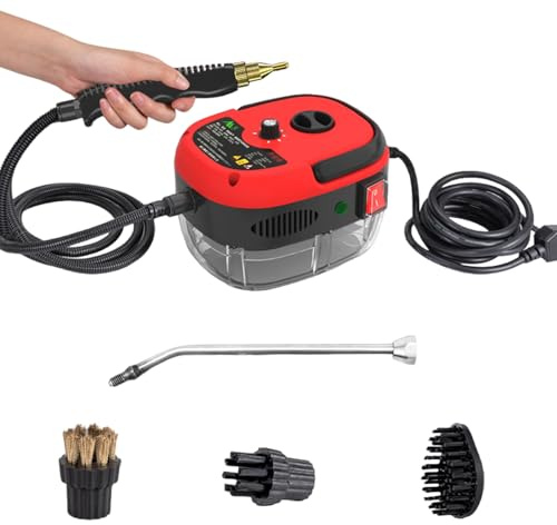 Zanthicia Limpiador de presión de Gran Potencia para Aire Acondicionado, Limpiador a Vapor Mano, máquina Limpieza a Vapor ABS, hidrolavadora, Estilo Rojo