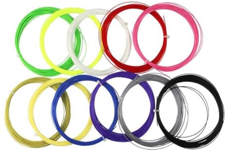 Mikinona 10 Pezzi Corde per Racchetta Badminton Resistenti ed Elastiche Fili Durevoli Colorati per Allenamento e Uso Professionale
