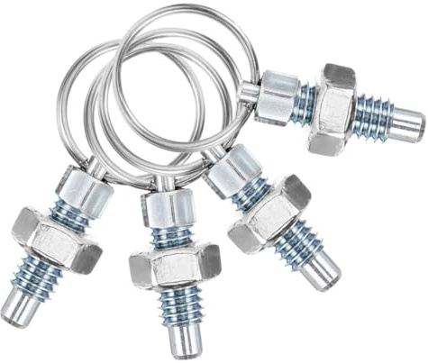 WESIEVYA Émbolo de Indexación de Precisión M6 de Acero Inoxidable con Resorte y Anillo de Tiro, 4 Piezas, Pasador de Bloqueo para Uso Industrial y Herramientas Manuales