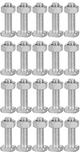 Tixiyu Gewächshaus-Aluminium-Schrauben-Set, 22 Mm X 20, Langlebige Muttern, Bolzen für Einfache Installation für Gewächshaus-Zubehör