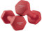 SONGMICS Hantelset, 2 x 3 kg, mit matter Beschichtung aus Neopren, rutschfest, Krafttraining, zu Hause, rot SYL66RD