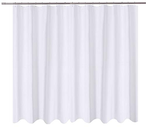 N&Y HOME Extra Wide Shower Curtain Liner Fabric 108 x 72 inches, Hotel Quality, Machine Washable, Water Repellent, White Spa Bathroom Curtains with Grommets, 108x72