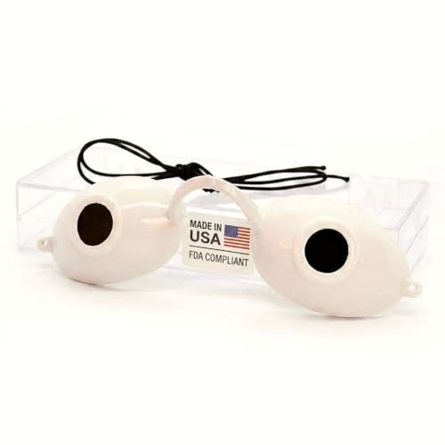 Super Sunnies Lunettes de bronzage individuelles de protection UV conformes aux normes de la FDA, avec étui transparent (blanc)