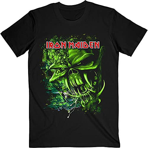 Iron Maiden T Shirt Final Frontier Green Band Logo Official Mens Black S