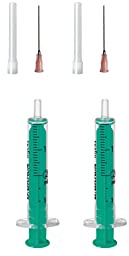 AE-GLAS: Set 2 sprutor 2ml laboratoriespruta flytande spruta hobbyspruta med trubbig nål/kanal för E-flytande arom hobby och hemhantverk (set 2 x 2ml)