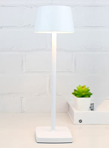 Lampada da Tavolo Senza fili, 6000mAh Lampada Ristorante Tavolo, IP54 Waterproof Lampada da Tavolo Ricaricabile Esterno, per Al Coperto e all'aperto, Ristorante, Buffet, Sbarra, Caffetteria, Bianco
