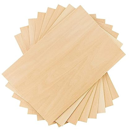 KALUROIL 10 planches de contreplaqué de pour la pyrogravure Bois brut de qualité supérieure pour vos projets de bricolage - les maquettes et plus encore!（300 * 200 * 3mm）