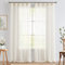 TOPICK Leinen Gardinen 2er Set H 225 x B 140 (cm) mit Verdeckten Schlaufen Vorhänge für Wohnzimmer küche Schlafzimmer Fenster Voile Transparent Durchsichtig Sheer Vorhang Landhausstil Modern Natur