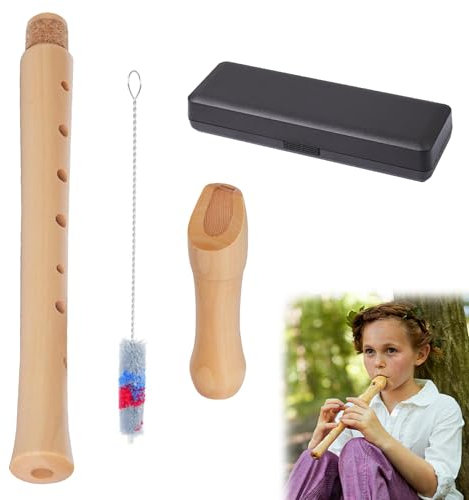Blockflöte aus Holz, Sopran-Blockflöte Instrument für Kinder Erwachsene Anfänger barocke Griffweise C-Tasten Holzblockflöte im deutschen Stil mit Reinigungsset Hartschalenkoffer blasinstrumente flute