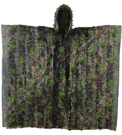 Zicac Ghillie Suit Outdoor Kids Cosplay Mens Camouflage Poncho Halloween Camo Netting Airsoft Clothing Military CS Woodland Hunting Clothes
