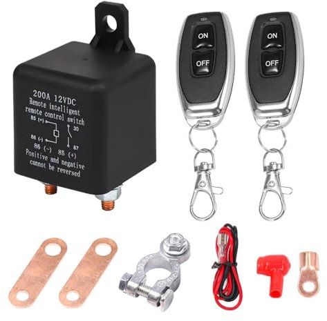 TGKYK Interruttore di separazione della batteria 12 V con telecomando, interruttore radio 12 V/200 A, interruttore di separazione della batteria, per auto, RV, barca, yacht, roulotte