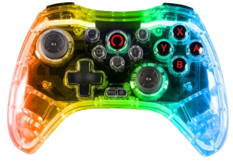 Konix Crystal Nintendo Switch, OLED-brytare, PC och PS4-10 timmars batteritid - Bluetooth 5.0 EDR - Vibration - Justerbar RGB LED-belysning