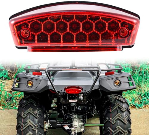 LOKLISUM Fanale Posteriore Moto 12V, 21LED Luce Targa Moto Omologata E24, Luce Freno Luce Stop Universali Compatibile con Monster 400 620 695 750 800 900 S2R S4R ATV Scooter Cafe Racer Dirt Bike