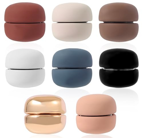 kiki fancy Multicolor 8Pair Strong Magnetic Hijab Pins No Snag Hijab Magnets Colorful Pinless Brooch Small Magnetic Scarf Clasp for Women Girls Hijabs Scarves Clothes