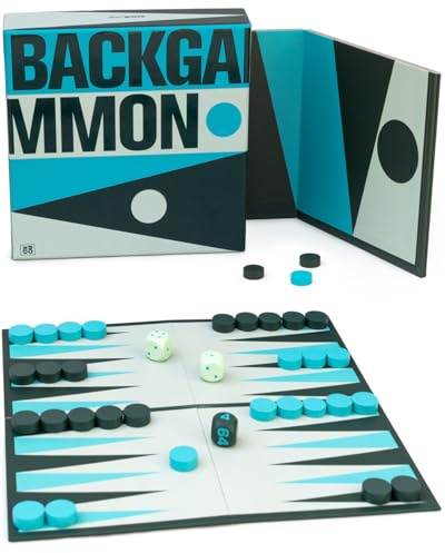 Suck UK Backgammon Sets For Adults | Travel Backgammon Set | Board Games Set | Classic Strategy Games for Families | Portable Puzzle Game in Gift Box | 2 Player Folding Board | Game Night Play